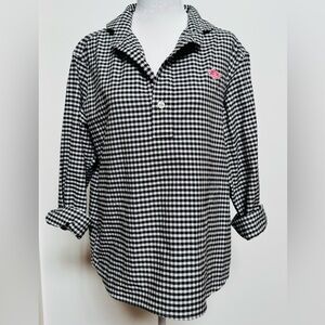 Danton Gingham Checked Black and White Blouse Size 36 Medium